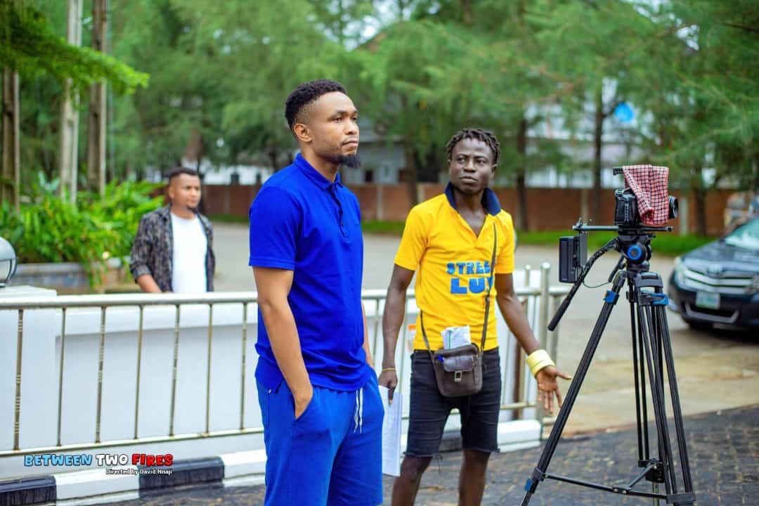 David Nnaji on set